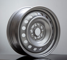 Steel Wheel Rim On Grey Background