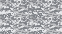 Seamless Pattern. Abstract Military Or Hunting Camouflage Background. Black And White Gray. Vector Illustration. Repeated Seamless