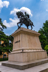 Sticker - Monument to Giuseppe Garibaldi by Pietro Bordini at Independence Square in Verona, Italy