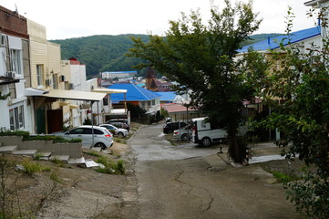 Sticker - houses on the beach