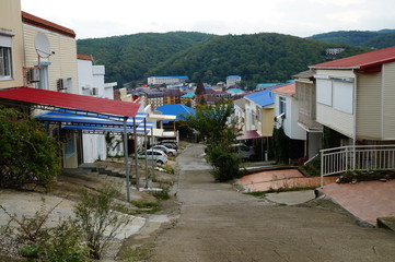 Sticker - houses on the beach