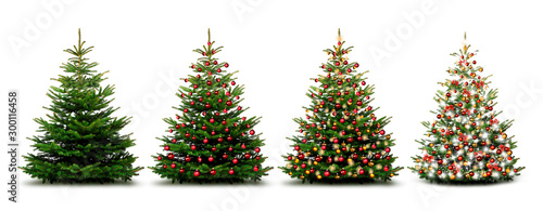 Fotomural Glänzend Dekorierter Weihnachtsbaum mit Weihnachtskugeln