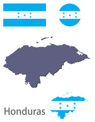 country Honduras silhouette and flag vector