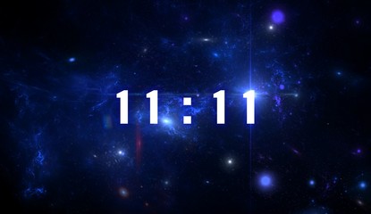Wall Mural - inscription number 11: 11 on the galaxy background. numbers are the universal language offered by th