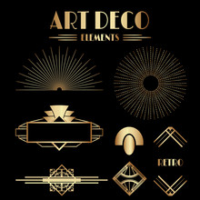 Geometric Art Deco Ornaments And Decorative Elements