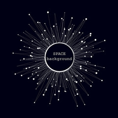 Poster - Explosion background with connected line and dots. Abstract graphic background explosion, motion burst, vector illustration EPS10