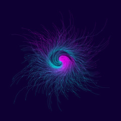 Aufkleber - Dynamic abstract liquid flow lines background. Futuristic linear background. Eps10 Vector background. Yin and Yang symbol.