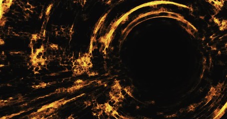 Wall Mural - yellow futuristic space particles in bright round energy structure. space orb vfx design element. ab