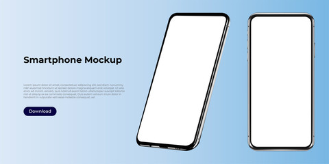 Wall Mural - realistic smartphone template mockup for user experience presentation. stylish concept design for we