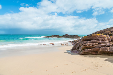 The coast and beach of Erquy, France, Brittany