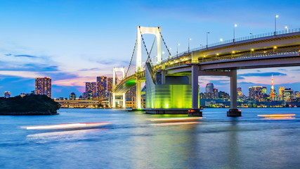 Wall Mural - Panorama view of Tokyo skyline in the evening. Tokyo city, Japan.