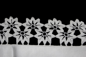 Pretty Vintage Victorian Lace on Black Background