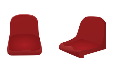 Red stadium seat. vector illustration