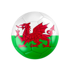 Wall Mural - Wales, Soccer football ball with flag of Wales