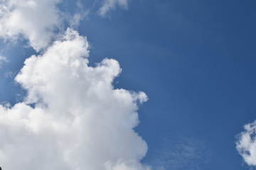 Blue sky background and white clouds soft focus. blue sky cloudsfor background.Natural background.