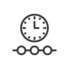 Timeline icon in flat style. Progress vector illustration on white isolated background. Diagram business concept.