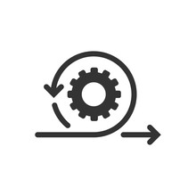 Agile Icon In Flat Style. Flexible Vector Illustration On White Isolated Background. Arrow Cycle Business Concept.