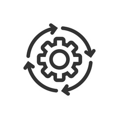 workflow icon in flat style. gear effective vector illustration on white isolated background. proces