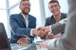 Leinwandbild Motiv close up. successful business people shaking hands