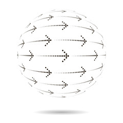 Wall Mural - Arrow dots on the ball. Abstract geometric pattern. Vector background for web and graphic business designs.