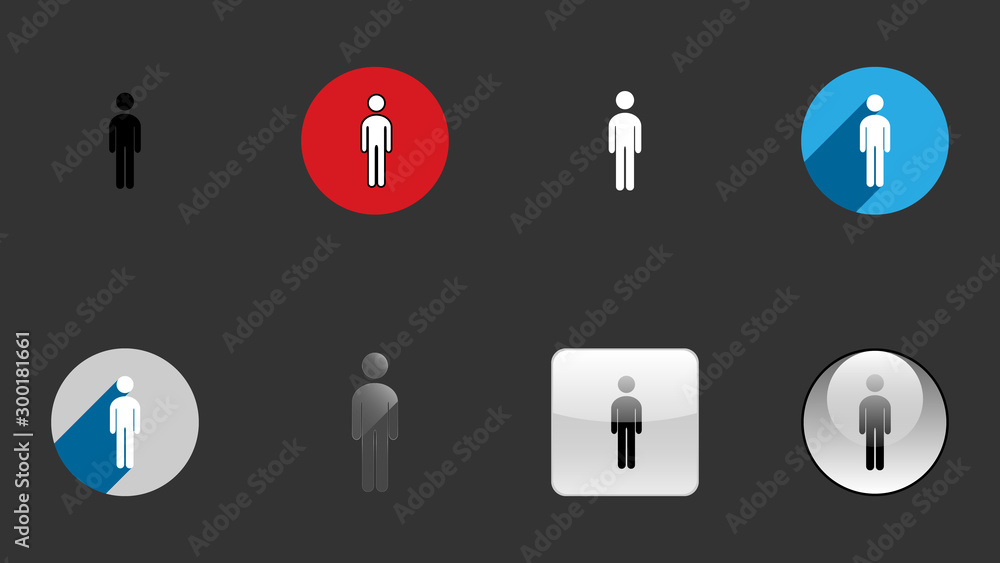 Man icons collection, set of icons vector design. Different icon ...