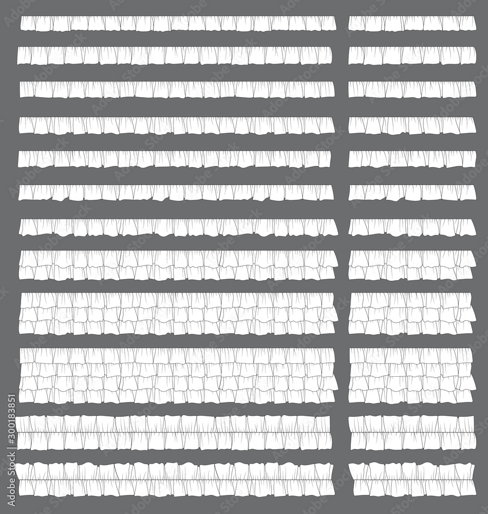 Outlay Template Ruffle Ruffle trim fashion brush pattern elements Stock Vector | Adobe Stock