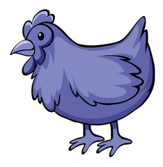 Sticker - Blue chicken on white background