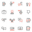 © enotmaks - Vector set of linear icons related to negative reaction, opinion, review, antipathy and cancellation. Mono line pictograms and infographics design elements