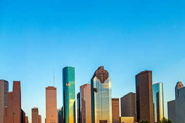 View on downtown Houston in late afternoon