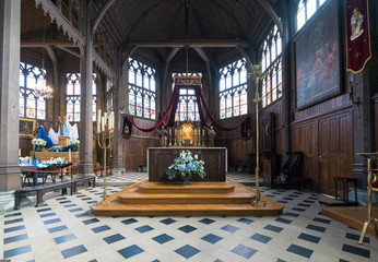 Sticker - interior view of the altar in the historic Saint Catherine's Church in Honfleur