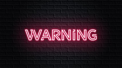 Wall Mural - red neon video animation warning