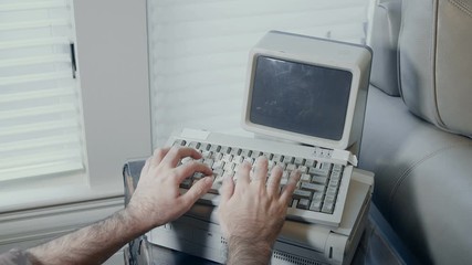 80s computer typing on