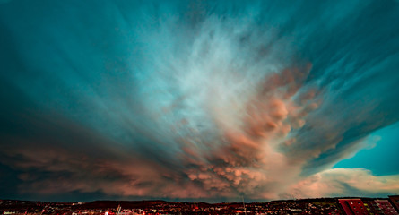 Wall Mural - dramatic sky during a thunderstorm