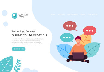 Wall Mural - online internet chatting communication concept. vector flat graphic design illustration