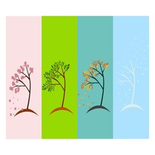 Tree 4 Seasons Holiday Vector