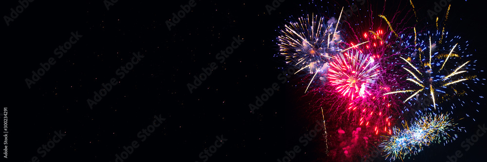 Fireworks New Year - obrazy, fototapety, plakaty 