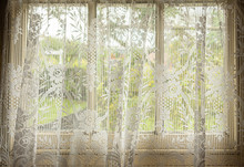 Old Fashioned Window With Lace Curtain