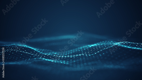 Fotomural Technology digital wave background concept