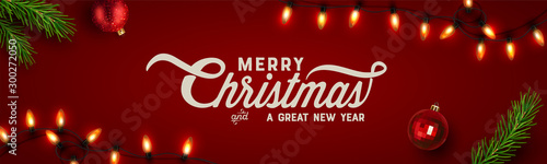 Fotografía Christmas background, banner, frame, header, background or greeting card design