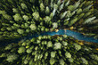 © Elias Assar - Rapids in the forest from above