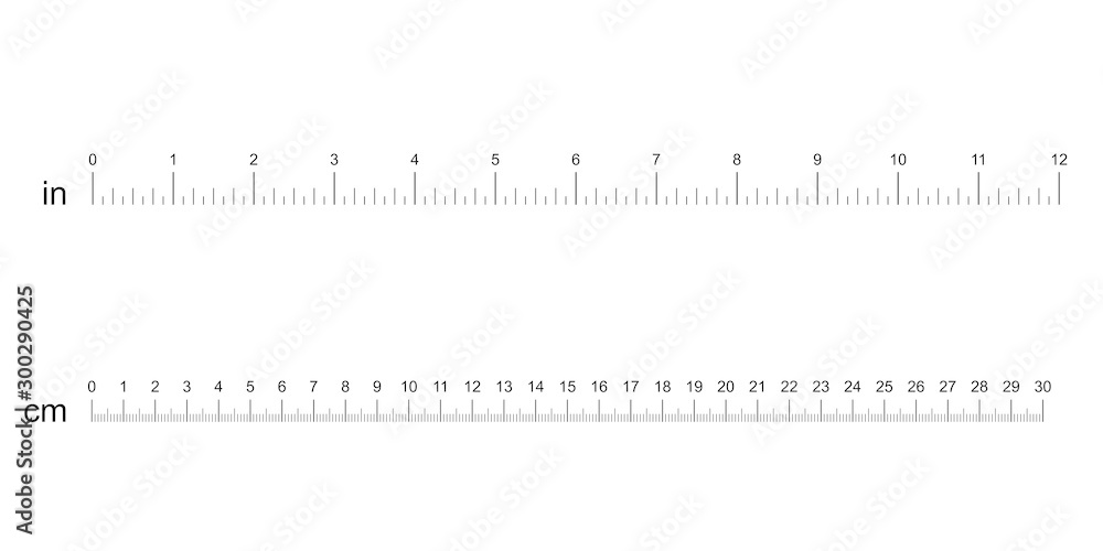 Measuring Scale Inch Rulers Inch and metric rulers. Scale for a ruler in inches and ...