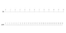 Rulers Inch And Metric Rulers. Scale For A Ruler In Inches And Centimeters. Centimeters And Inches Measuring Scale Cm Metrics Indicator. Inch And Metric Rulers. Rulers On White Background
