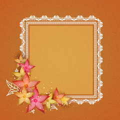 Poster - Floral frame with beautiful flowers.