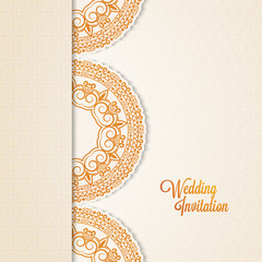 Poster - Wedding Invitation Card with floral design.