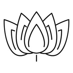 Wall Mural - Lotus icon. Outline lotus vector icon for web design isolated on white background