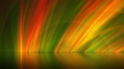 Wall Mural - Rainbow gradient abstract background. 4K UHD video magic rays with reflection. Seamless loop animation.