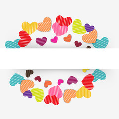 Poster - Colorful Hearts for Valentine's Day celebration.