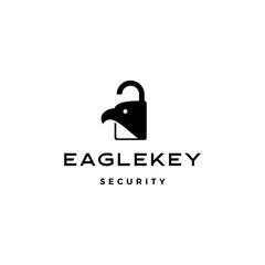 Sticker - eagle key bird logo vector icon illustration