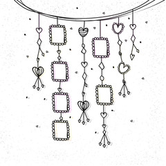 Sticker - Hand Drawn Hanging for Valentine's Day.