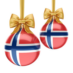 Wall Mural - 3D rendering Christmas ball with the flag of Norway